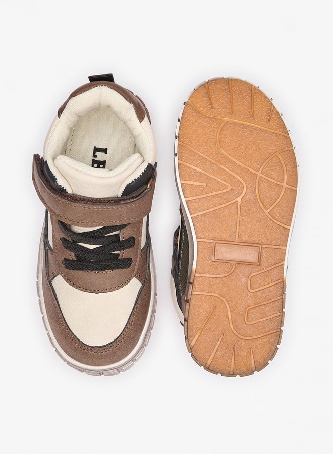 LBL by Shoexpress Boy's Panelled High Cut Sneakers with Hook and Loop Closure - Image 4