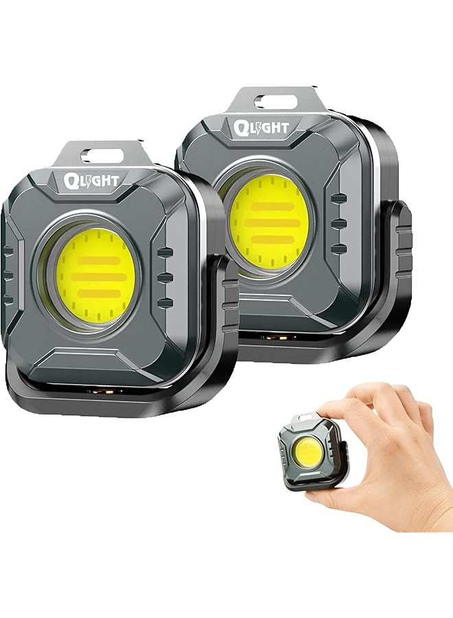 QLIGHT QLIGHT 2PACK Rechargeable Mini Flashlight Outdoor Led Torch Light, COB Camping Lights Outdoor, Adjustable Color Temp (2700K-8000K), Waterproof, Emergency Light Rechargeable, Light for Camping. - Image 1