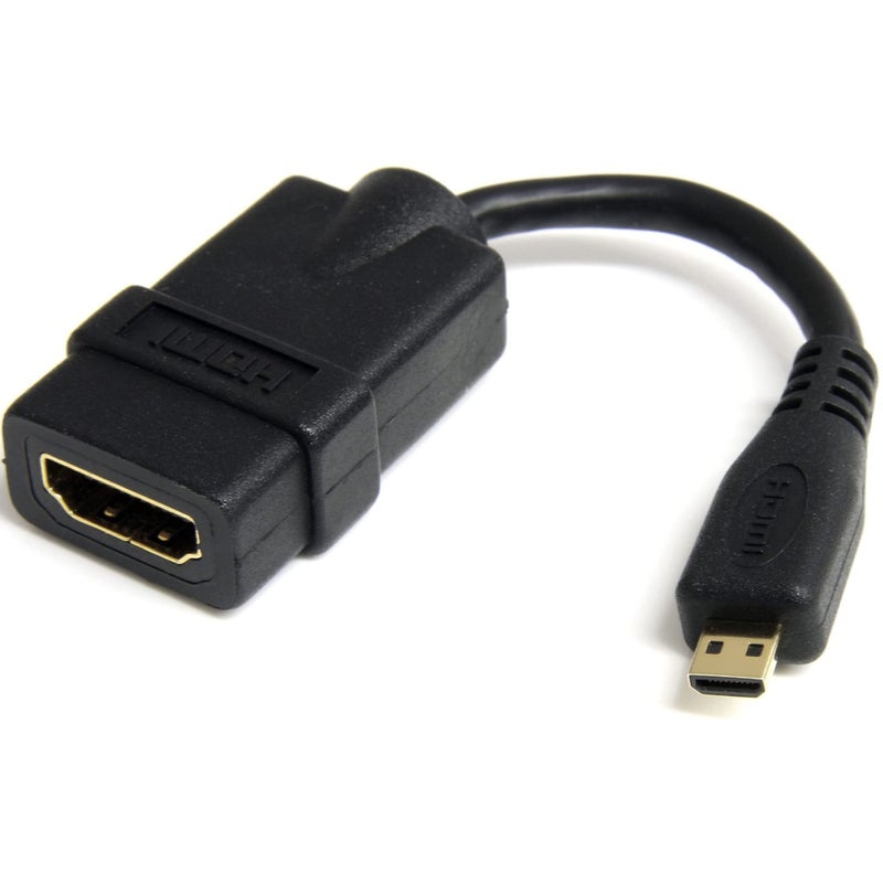 StarTech.com Micro HDMI to HDMI Adapter - 4K 30Hz Video - Durable High Speed Micro HDMI Type-D to HDMI 1.4 Converter/Cable Adapter Dongle - Ultra HD HDMI Monitors, TVs & Displays - M/F (HDADFM5IN) - Image 1