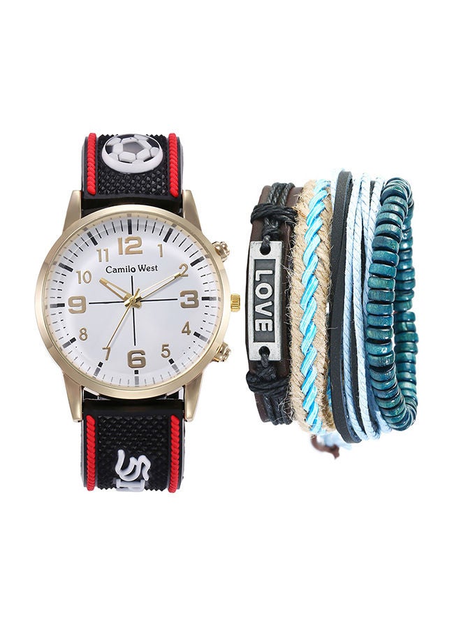 NIBEMINENT Men's Silicone Casual Analog Watch NNSB03703660 With Bracelet