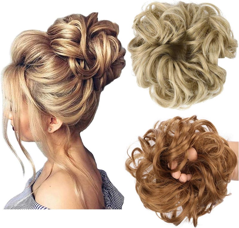 ASUITOFK Messy Bun Hair Piece Thick Updo Scrunchies Synthetic Hair Extensions Ponytail Hair Wig Hairpiece