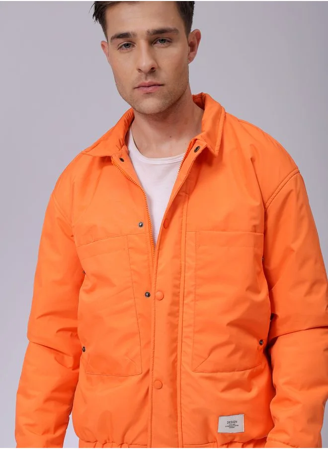 The Indian Garage Co Men Slim Fit Solid Puffer Jackets