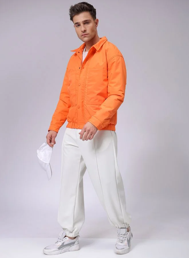 The Indian Garage Co Men Slim Fit Solid Puffer Jackets