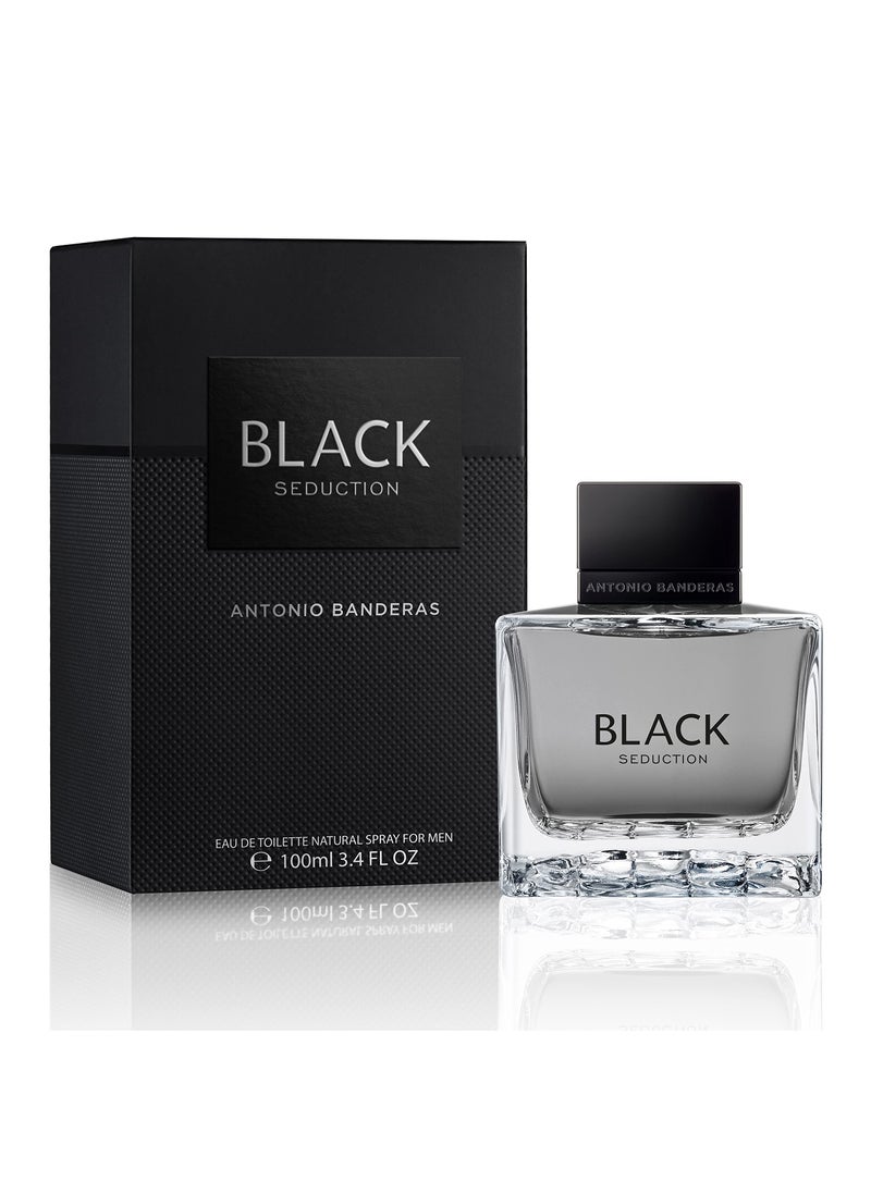Banderas Banderas Antonio Perfumes - Black Seduction - Eau de Toilette Spray for Men - Long Lasting - Elegant, Masculine and Sexy Fragance - Amber Woody Scent- Ideal for Special Events - 3.4 Fl Oz 