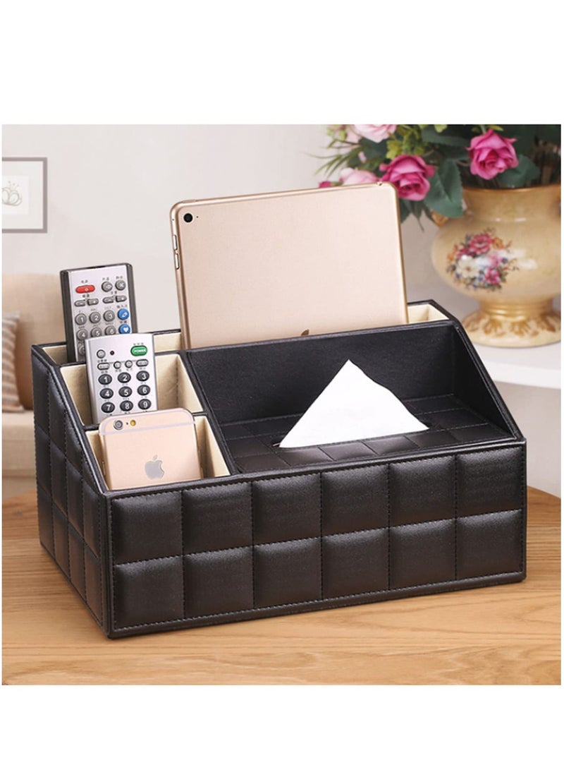 Multi Functional Tissue Box Napkin Case Holder Paper Rack PU Leather Remote Control Phone Pad Storage Boxes Desktop Organizer - Image 5
