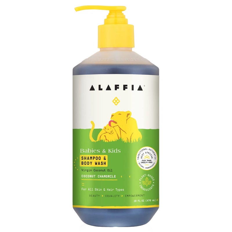 Alaffia EveryDay Coconut Shampoo & Body Wash - Babies and Kids, Gentle and Non-Irritating Support for Soft Hair and Skin with Yarrow and Chamomile, Fair Trade, Coconut Chamomile 16 Fl Oz - Image 5