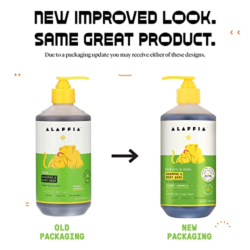 Alaffia EveryDay Coconut Shampoo & Body Wash - Babies and Kids, Gentle and Non-Irritating Support for Soft Hair and Skin with Yarrow and Chamomile, Fair Trade, Coconut Chamomile 16 Fl Oz - Image 2