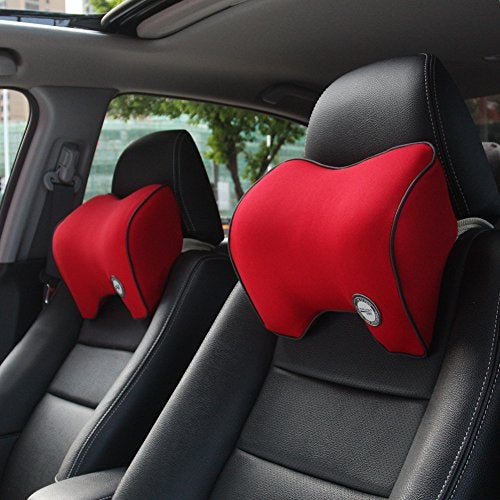 ICOMFYWAY Car Neck Support Pillow for Driving, Car Seat Headrest Pillow with Soft Memory Foam (Red) - Image 5