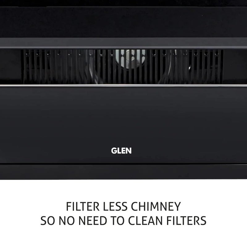 GLEN Glen Auto Clean Glass Filterless Chimney With Touch Controls With Motion Sensor Wave And Start 1200 M3H 60Cm 1 Year On Product 5 Year On Motor Black 6073SXAC60  - Image 5