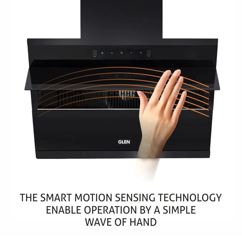 GLEN Glen Auto Clean Glass Filterless Chimney With Touch Controls With Motion Sensor Wave And Start 1200 M3H 60Cm 1 Year On Product 5 Year On Motor Black 6073SXAC60  - Image 3