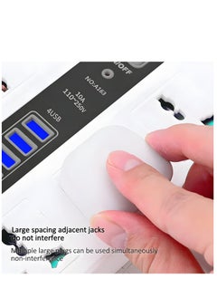 IMPERIUM Extension, 8-Way Plug Extension Socket with 4 USB Slots, UK 3-Pin Power Strip, Heavy Duty Extension Cord, Universal Travel Adapter & Surge Protector for Home & Office (White)  - Image 5
