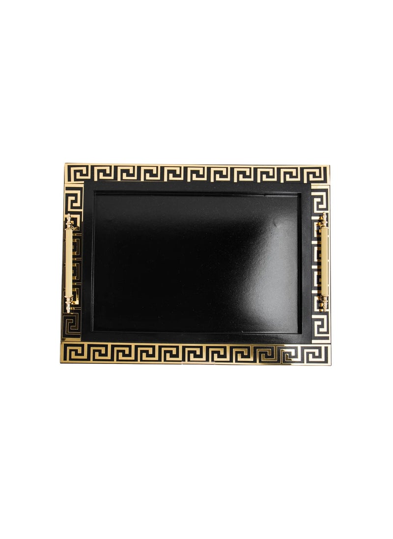 Hic Wooden Serving Tray Black Color With Gold  - Image 2
