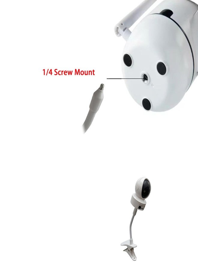 NVRTTRR Universal 1/4 Threaded Hole Baby Monitor Mount Bracket, Adjustable Gooseneck Arm Holder with Clip Baby Monitors. (10in) - Image 5