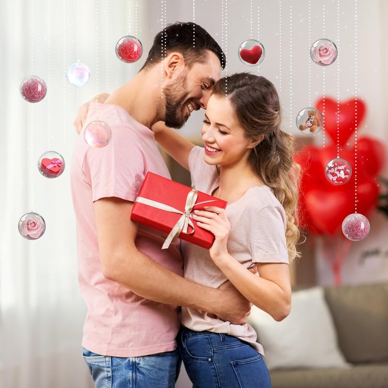 Khazna Transparent Fillable Ornament,20 Pack Valentine's Day Clear Ornaments for Crafts,Transparent DIY Fillable Acrylic Crafts for Romantic Tree Decor,Wedding,Party and Home Decoration - Image 4