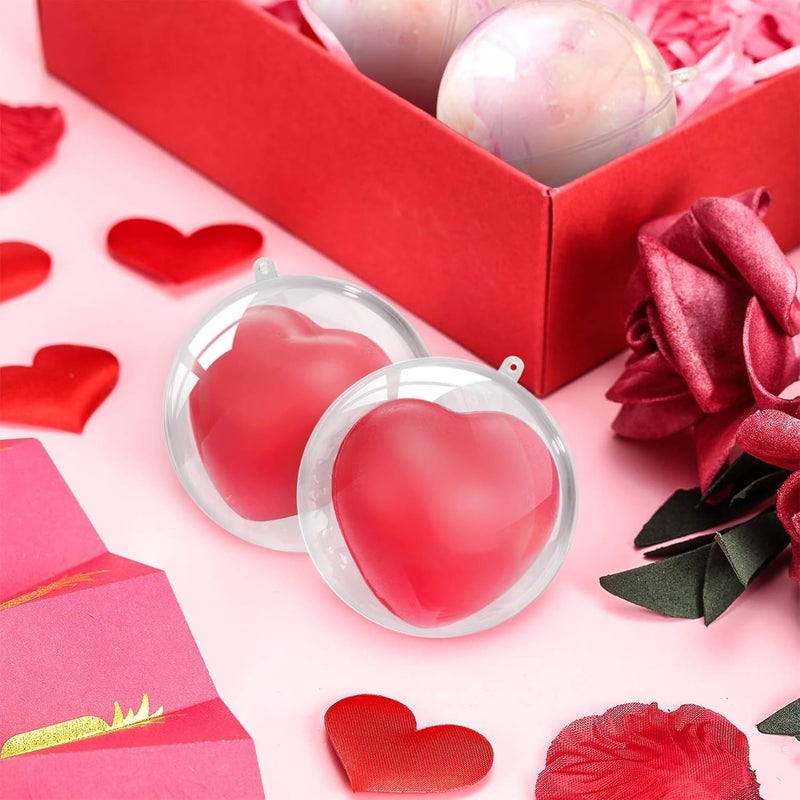 Khazna Transparent Fillable Ornament,20 Pack Valentine's Day Clear Ornaments for Crafts,Transparent DIY Fillable Acrylic Crafts for Romantic Tree Decor,Wedding,Party and Home Decoration - Image 2