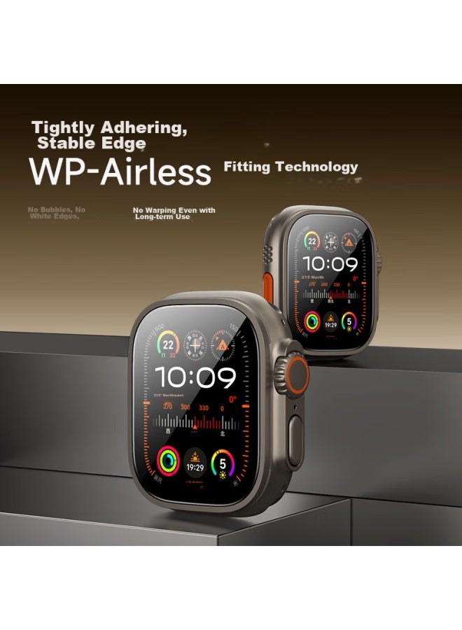 WP W&p Compatible With Apple Watch Protective Film, Apple Iwatch Ultra 2/1 Titanium Alloy Frame Full Coverage Tempered Glass Film, High-definition Ultra-clear Film - Image 5