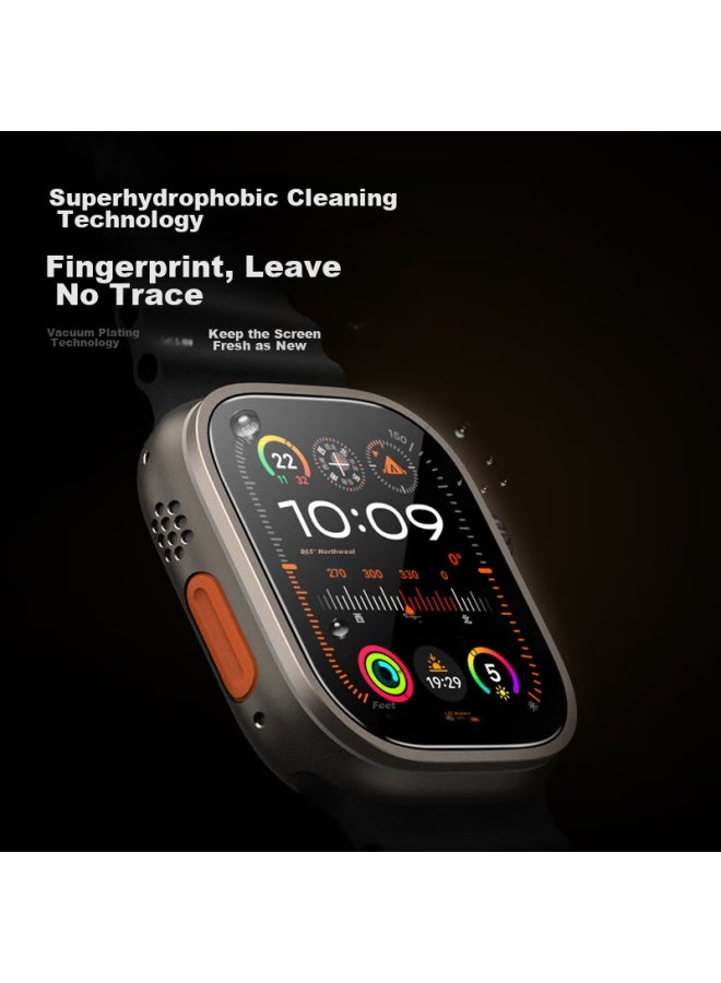 WP W&p Compatible With Apple Watch Protective Film, Apple Iwatch Ultra 2/1 Titanium Alloy Frame Full Coverage Tempered Glass Film, High-definition Ultra-clear Film - Image 4