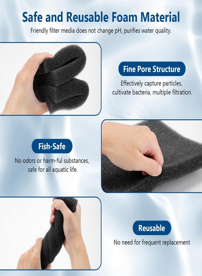 هايغر وسادة ترشيح إسفنجية لحوض السمك من هيجر، إسفنجات رغوية لفلترة المياه، ورقة رغوية مفتوحة الخلايا قابلة للقص حسب المقاس لأحواض الأسماك والبرك، صغير (عبوة من 4 قطع 5.9 * 3.9 * 1 بوصة) - Image 3