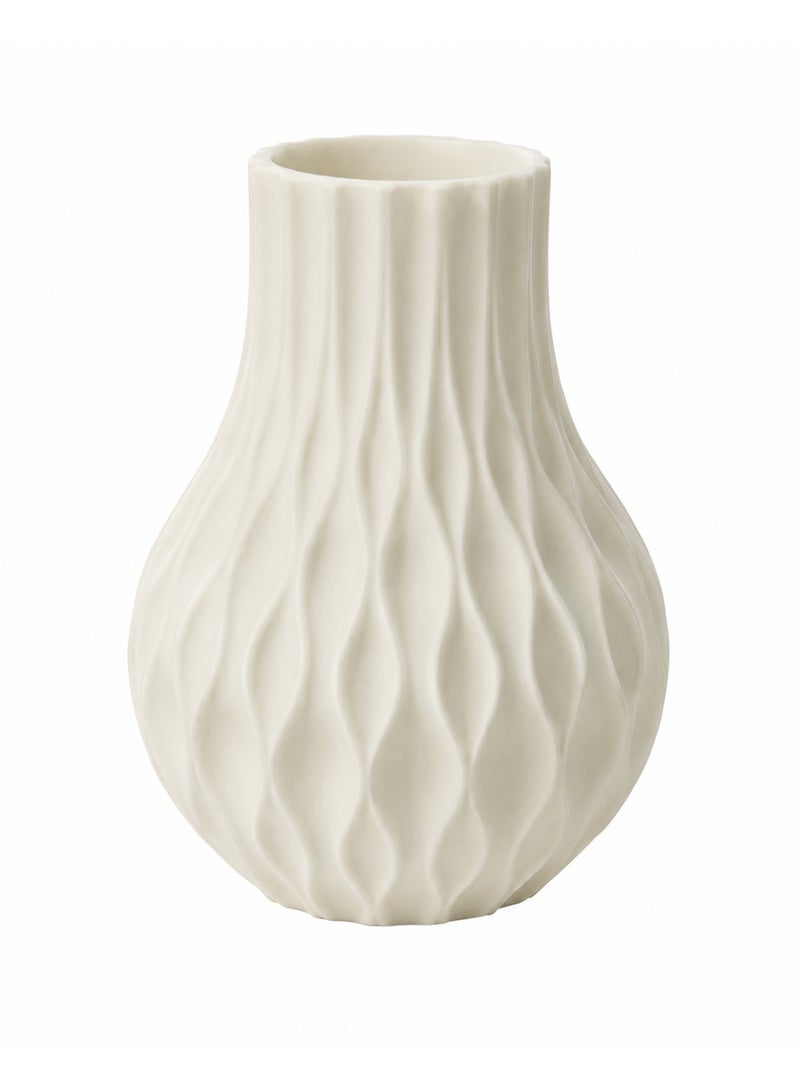 White Textured Vase with Artificial Pink and White Flowers, Home Decor Table Centrepiece - Image 4