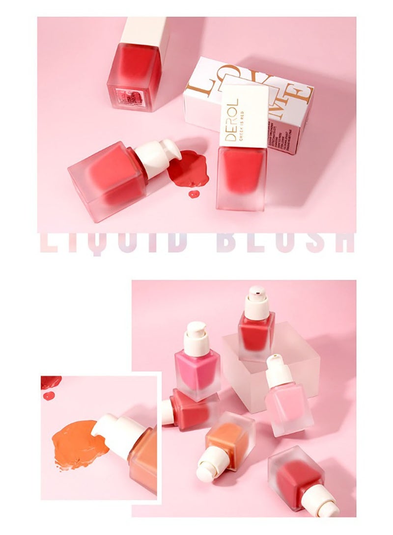 DEROL Mousse Liquid Cream Blush For Cheeks Face Blushes Stick Palette Bronzer Highlighter Shape Contour Moisturizing And Breathable Matte Finish Long-wearing Waterproof For Women Makeup - Image 5