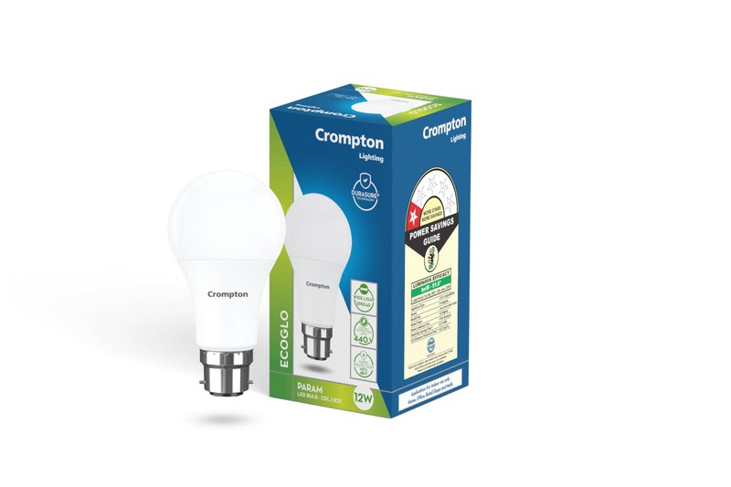 Crompton Param LED Bulb | 12W | Cool Day Light | B22 Base | 180 Degree Coverage | 4kV Surge Protection | 440V High Voltage Protection | Pack of 1 - Image 1