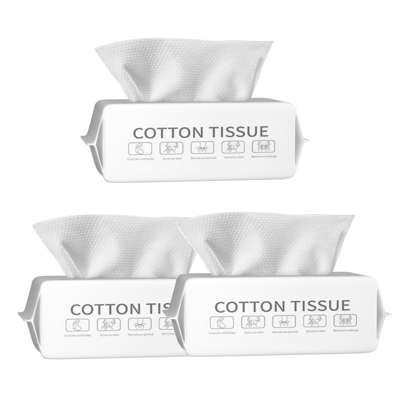 Facial Cleansing Wipes 100-Count Premium Thick Pure Cotton - Dual Dry Wet Use Gentle Absorbent Makeup Remover Towels for Daily Skincare Travel Hygiene All Skin Types - Image 1
