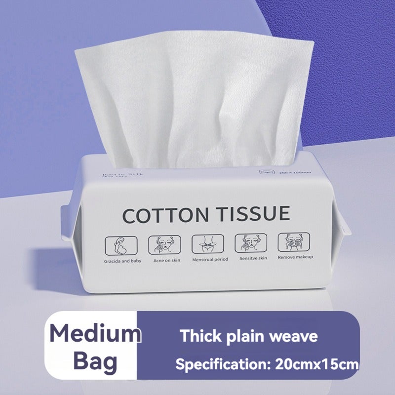 Facial Cleansing Wipes 100-Count Premium Thick Pure Cotton - Dual Dry Wet Use Gentle Absorbent Makeup Remover Towels for Daily Skincare Travel Hygiene All Skin Types - Image 2