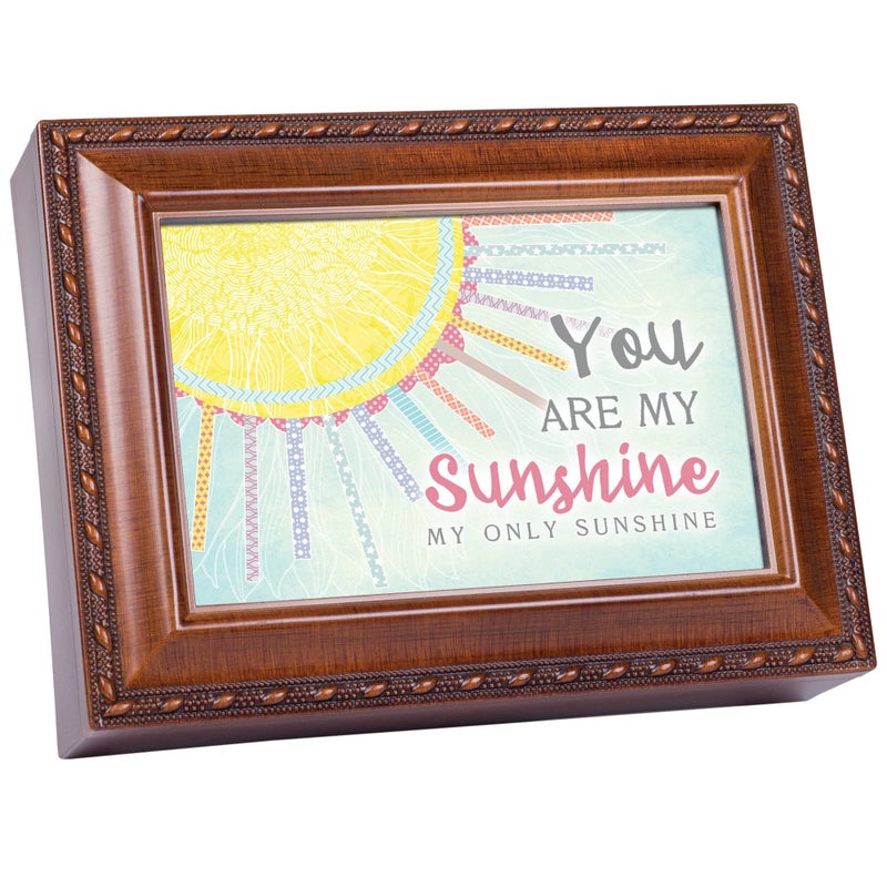 Cottage Garden Cottage Garden You are My Only Sunshine Patchwork Woodgrain Keepsake Music Box Plays You are My Sunshine 