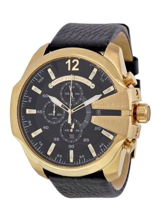 DIESEL DIESEL Men's Round Shape Leather Band Chronograph Wrist Watch 54 mm - Black - DZ4344  - Image 1
