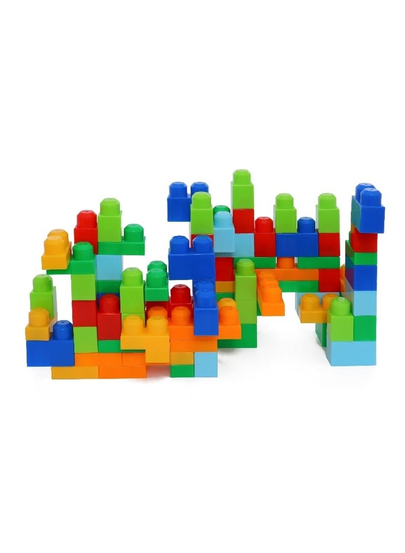مجموعة بناء بلوكات ملونة 80 قطعة - أزرق - 650071 - Image 2