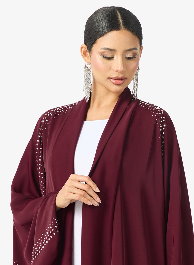 hayas closet Embellished Cape Sleeve Abaya - Image 4