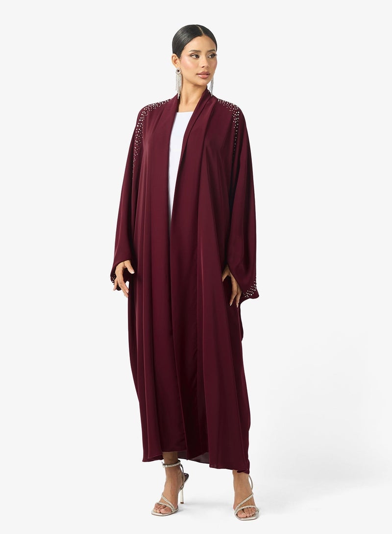 hayas closet Embellished Cape Sleeve Abaya - Image 1