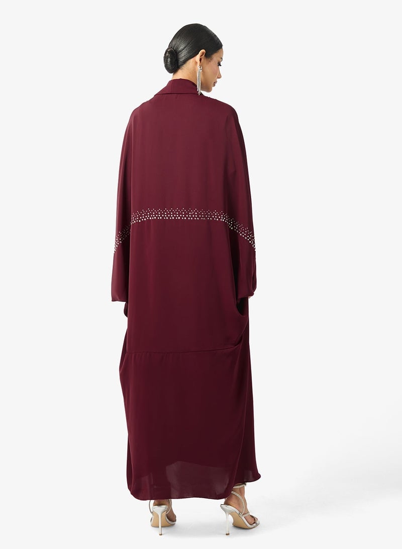 hayas closet Embellished Cape Sleeve Abaya - Image 2