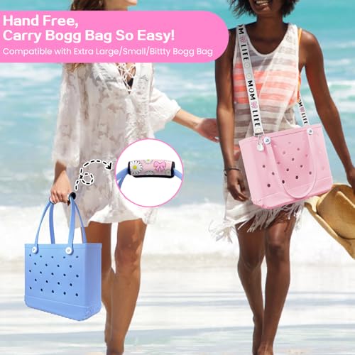 XYFuuee Strap Wrap for Bogg Bag Accessories, Adjustable Crossbody Shoulder Long Replacement Straps, Universal Beach Tote Bag Attachment with Neoprene Handle Cover Protector, Momlife - Image 5