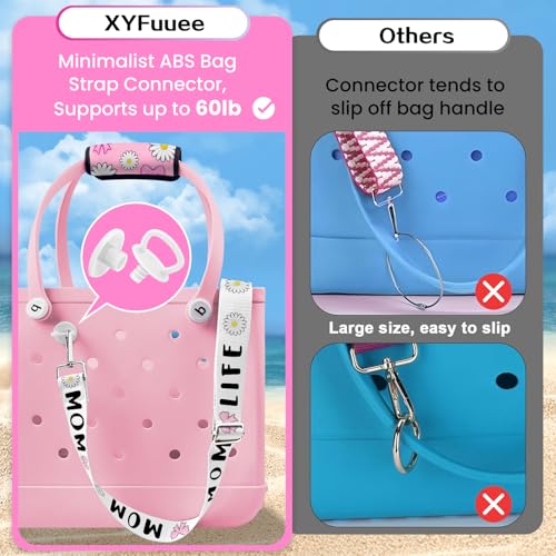 XYFuuee Strap Wrap for Bogg Bag Accessories, Adjustable Crossbody Shoulder Long Replacement Straps, Universal Beach Tote Bag Attachment with Neoprene Handle Cover Protector, Momlife - Image 3