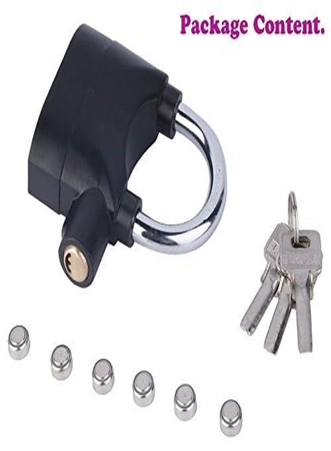 ImegaZ Anti Theft Motion Sensor Alarm Lock. Security Smart Padlock Siren for Home Office with 3 Keys Black - Image 4