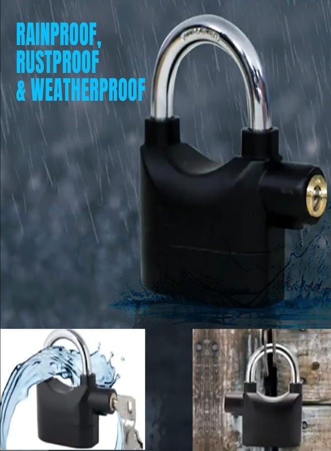 ImegaZ Anti Theft Motion Sensor Alarm Lock. Security Smart Padlock Siren for Home Office with 3 Keys Black - Image 5
