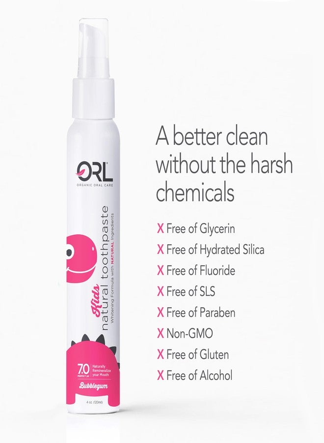 ORL Fluoride-Free, Natural Hydroxyapatite Toothpaste, Organic Xylitol. Helps Strengthen Teeth, Prevent Cavities, Non-Toxic Ingredients. Natural Bubblegum Flavor 4 oz. Made is USA - Image 5