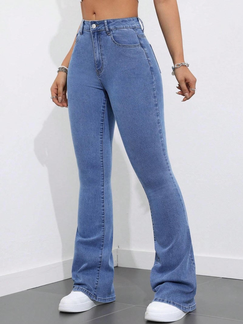 KOTTY Womens Solid Lightweight Harbor Blue Stylish Jeans(Blue,L)-KTTLADIESJEANS3010L - Image 4
