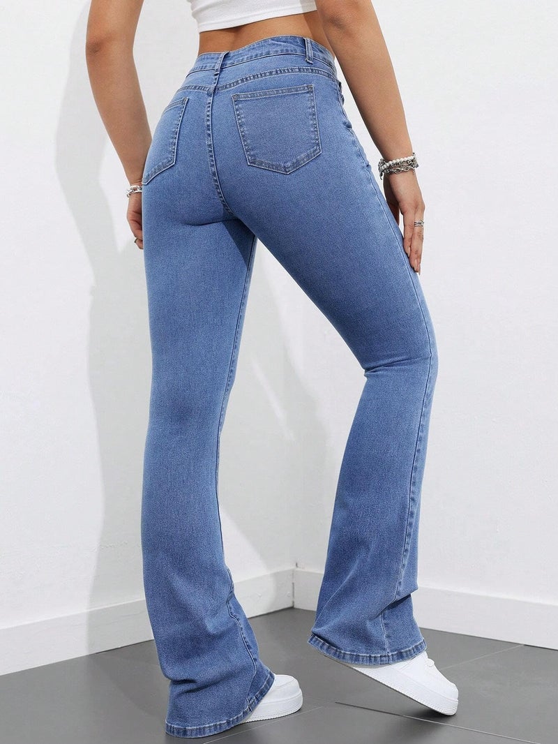 KOTTY Womens Solid Lightweight Harbor Blue Stylish Jeans(Blue,L)-KTTLADIESJEANS3010L - Image 3