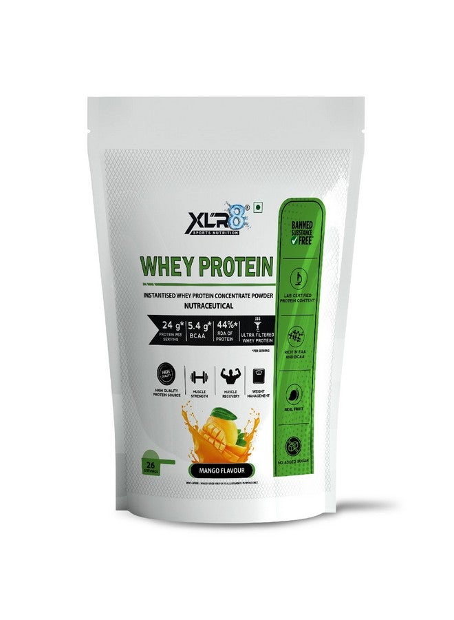 XLR8 Whey Protein Powder with 24 g Protein Content & 5.4 g BCAA (907 g (Pack of 1), Mango) - Image 1