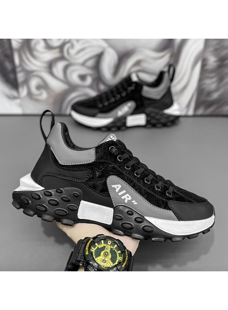 Loquat Lace Up Low Collar Foot Thick Sole Casual Sports Shoes - Image 1