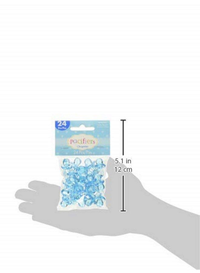 أمسكان لهايات بلاستيكية صغيرة متعددة الألوان باللون الأزرق - 1 بوصة × 0.5 بوصة (24 قطعة) - مثالية لحفلات استقبال المولود والحفلات والديكورات المنزلية - Image 2