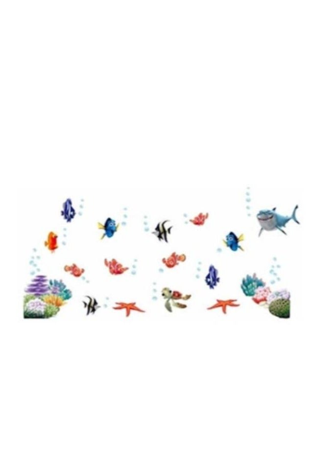 Nariele Cartoon 3D Effect DIY Underwater Fish Bubble Bathroom Wall Stickers