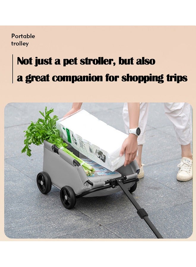 XiuWoo Pet Stroller Pet Stroller Dog Stroller 4 Wheel Folding Small Dog and Cat Stroller Pet Stroller Suitable for Travel Shopping Walking and Playing - Image 5