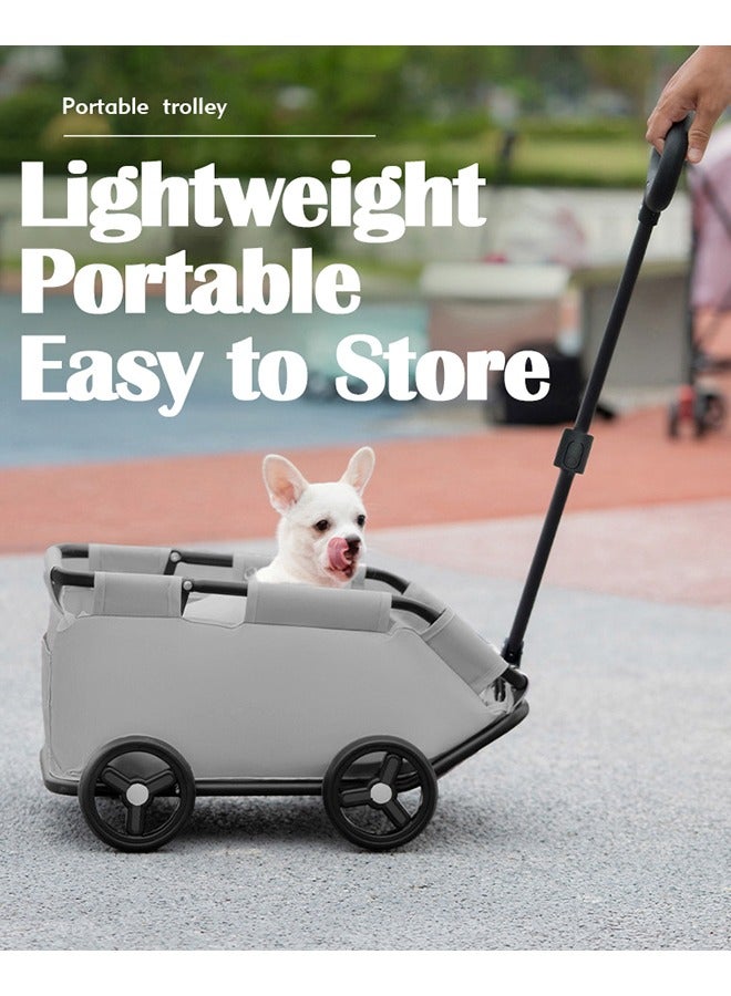 XiuWoo Pet Stroller Pet Stroller Dog Stroller 4 Wheel Folding Small Dog and Cat Stroller Pet Stroller Suitable for Travel Shopping Walking and Playing - Image 3