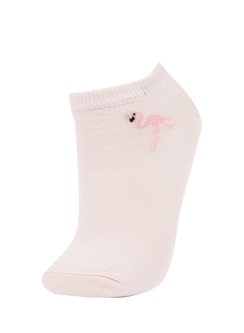 DeFacto 5-Pack Cotton Striped And Flamingo Printed Ankle Socks  - Image 2