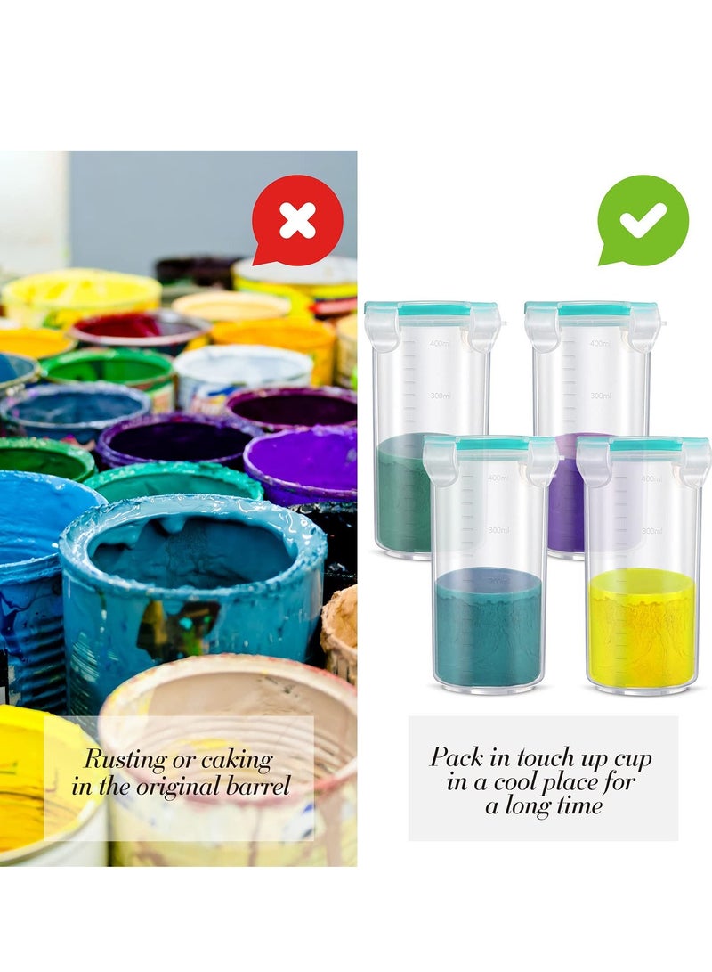 Y&D SYOSI 4 Pcs Paint Container with Stainless Steel Mixing Ball, Touch up Plastic Containers Lids, Storage Airtight for Leftover (400ml) - Image 4