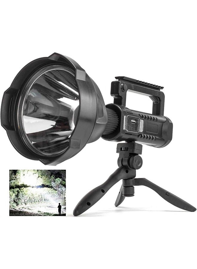 Handheld Spotlight Flashlight, IPX6 Waterproof Super Bright LED Spotlight, Rechargeable Flashlight with Battery Display, Built-in Large Capacity Battery, Suitable for Car Repair/Camping/Hiking/Fishing - Image 1