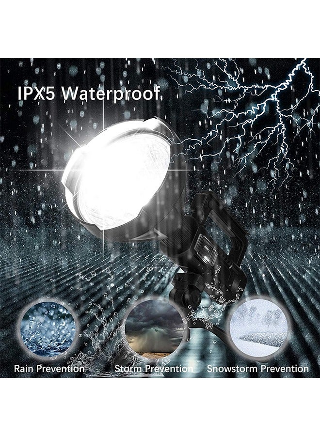 Handheld Spotlight Flashlight, IPX6 Waterproof Super Bright LED Spotlight, Rechargeable Flashlight with Battery Display, Built-in Large Capacity Battery, Suitable for Car Repair/Camping/Hiking/Fishing - Image 4